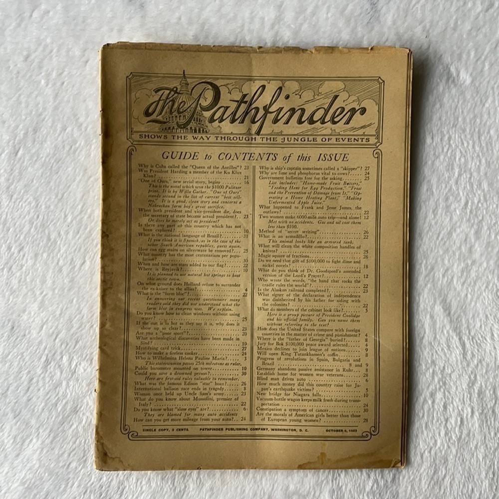 The Pathfinder Newspaper October 6 1923 Vintage